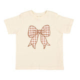 Girls Gingham Bow Patch S/S T-Shirt by Sweet Wink