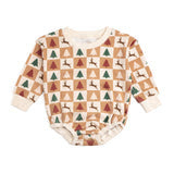 Girls Cabin Christmas L/S Romper by Sweet Wink