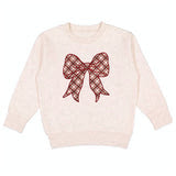 Girls Christmas Plaid Bow Patch Sweatshirt by Sweet Wink
