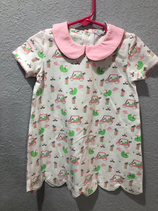 Girls Golf Cart A-Line Dress by Ishtex
