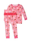 Girls Pink Puppy Playtime Long Sleeve Pajamas by RuffleButts