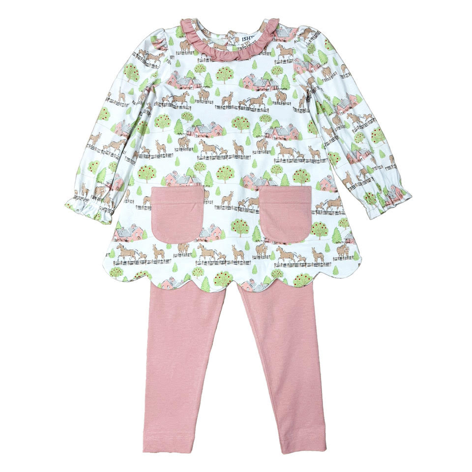 Girls Horse and Foal Leggings Set by Ishtex