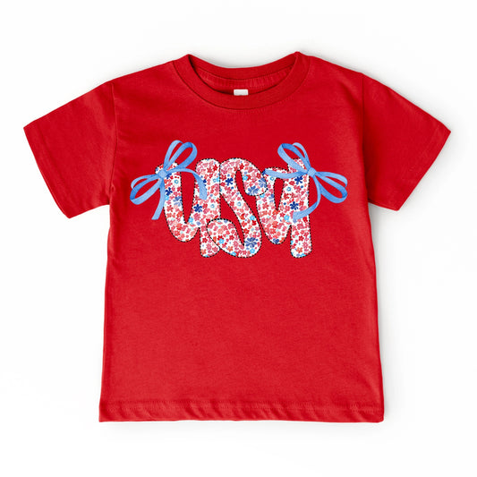 Girls Red USA T-Shirt by Holland Ave