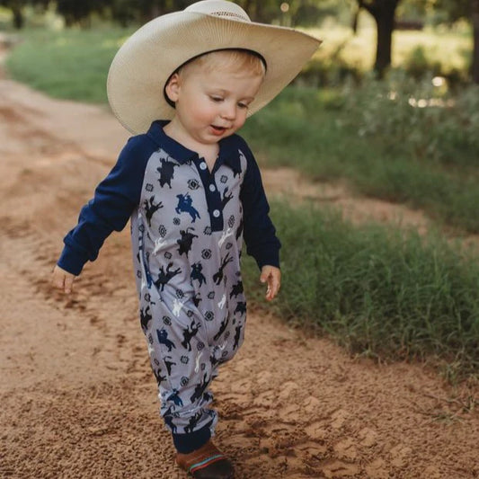 Boys Roughstock Long Sleeve Romper or Tee by Shea Baby
