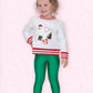 Girls Sequin Christmas Elements White Holly Top by Azarhia
