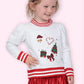 Girls Sequin Christmas Elements White Holly Top by Azarhia