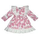 Girls Grazing Horse Ruffle Long Sleeve Dress by Shea Baby