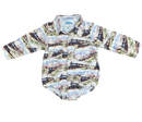 Boys Western Train L/S Pearl Snap Onesie or Shirt by Shea Baby