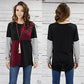 Ladies Color Block and Striped Long Sleeve Top