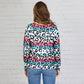 Ladies Multicolor Leopard Long Sleeve Top with Pocket