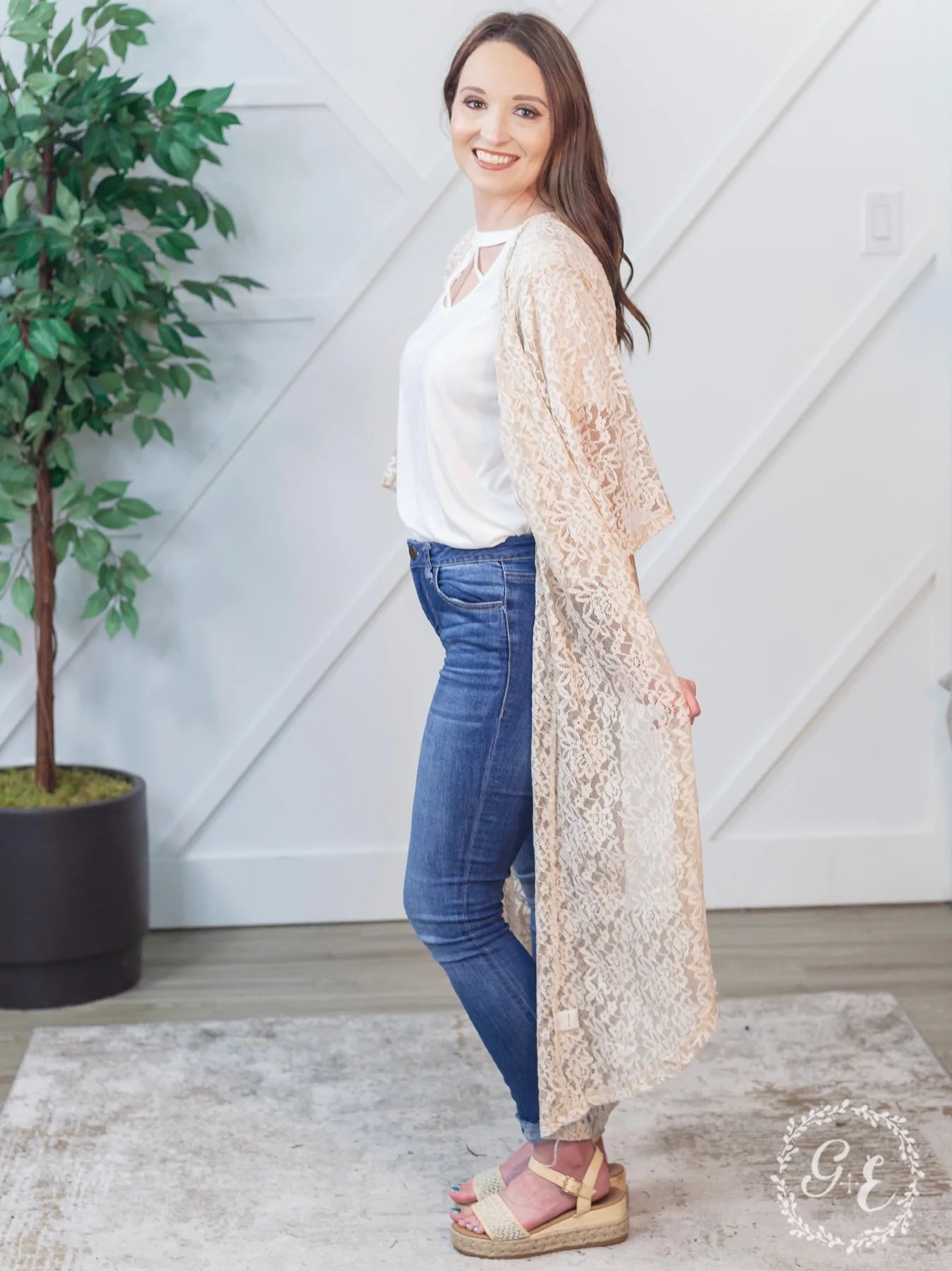 White lace hotsell cardigan outfit