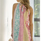 Ladies BiBi Multi Floral Printed Jersey Knit Halter Neck Midi Dress