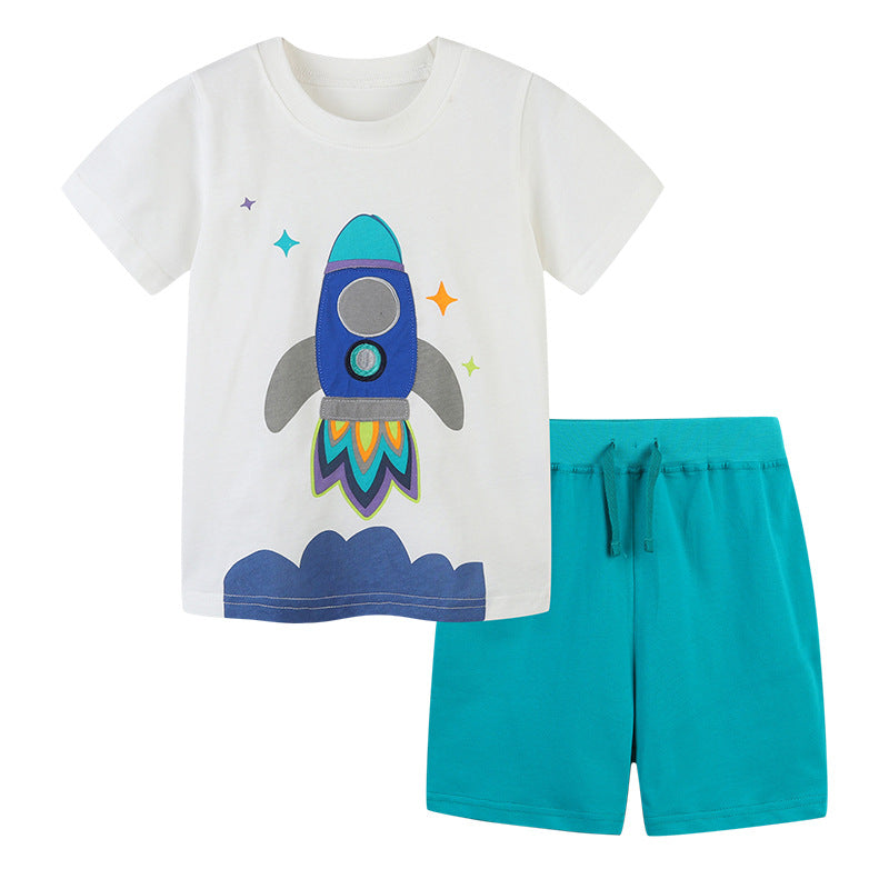 Boys Aosta Betty Rocket T-Shirt and Shorts (2-Piece Set)