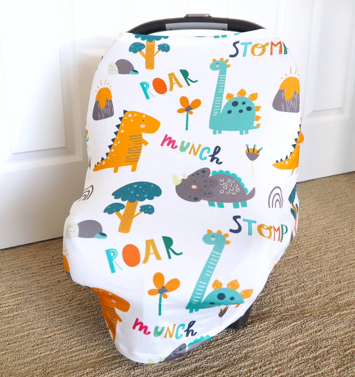 Dinoland Infant Car Seat Cover/Nursing Cover by Honey Lemonade