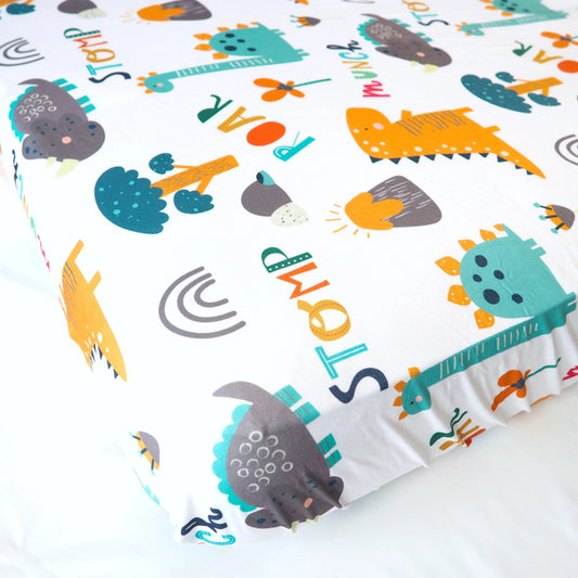 Honey Lemonade Standard Size Fitted Crib Sheet - Dinoland