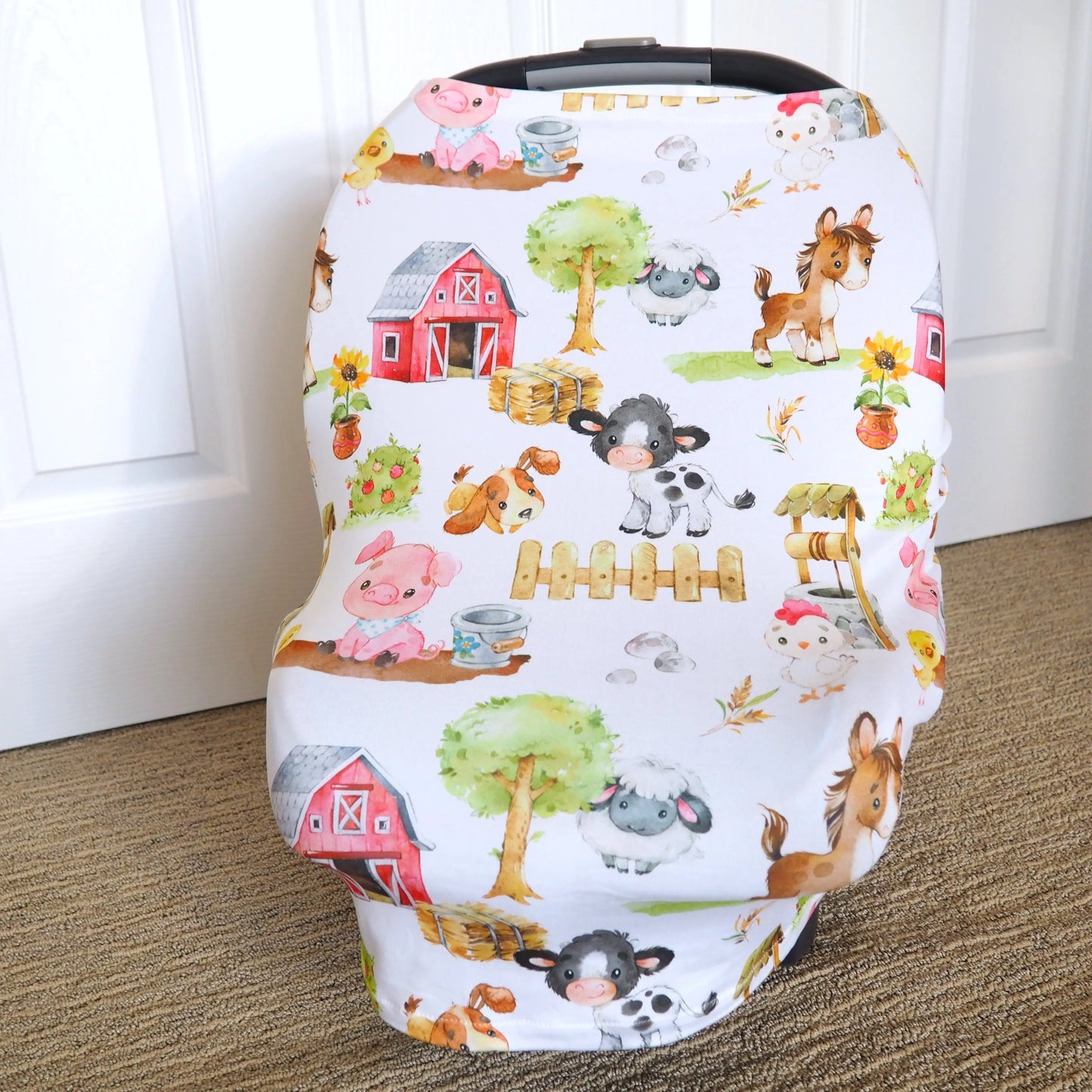 Farm Infant Car Seat Cover/Nursing Cover by Honey Lemonade