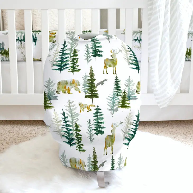 Honey Lemonade In The Woods Farm Animals Infant Car Seat Cover/ Nursing Cover