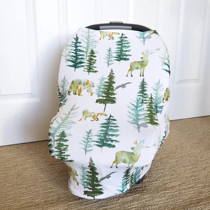 Honey Lemonade In The Woods Farm Animals Infant Car Seat Cover/ Nursing Cover