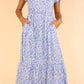 Ladies Grace & Emma Passport to Paradise Light Blue Floral Maxi Dress
