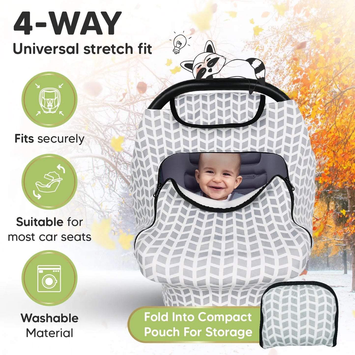 KeaBabies Warmzy Baby Carseat Canopy