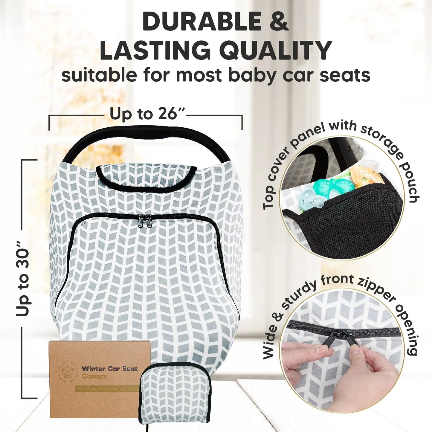 KeaBabies Warmzy Baby Carseat Canopy