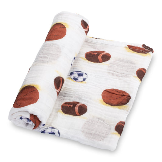 LollyBanks Go Sports! Muslin Swaddle Blanket