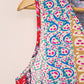 Ladies Red Floral Splicing Flounce V Neck Sleeveless Mini Dress