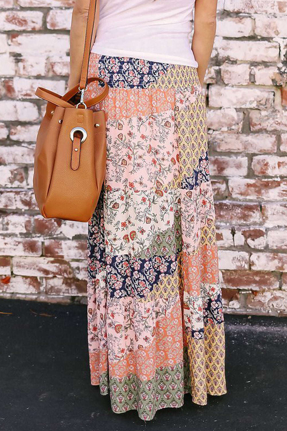 Ladies Boho Print Long Maxi Skirt