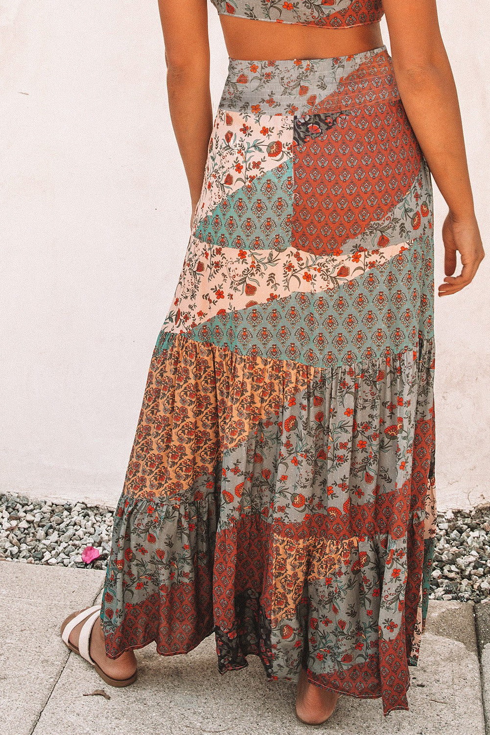 Ladies Boho Print Long Maxi Skirt