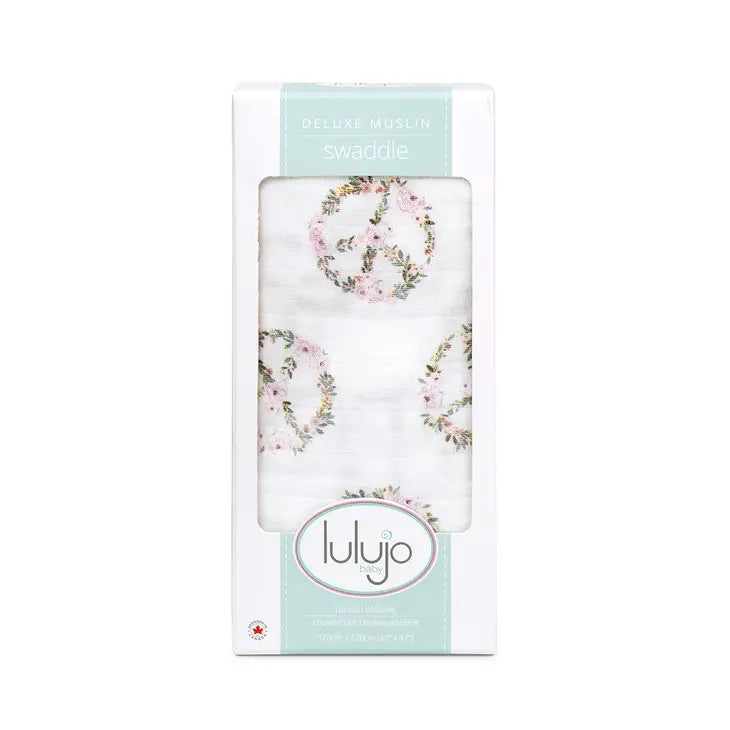 Lulujo Deluxe Bamboo Swaddle - Peace