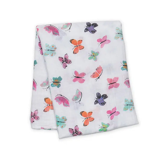 Lulujo Classic Muslin Swaddle - Butterflies