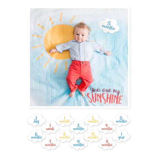 Lulujo Baby's 1st Year Swaddle & Milestone Cards - Sunshine