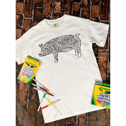 Girls Pig Coloring TShirt