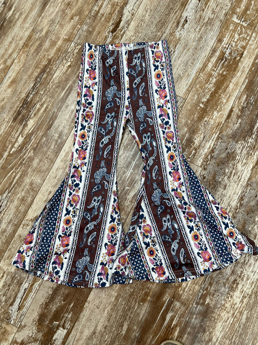 Girls Boho Printed Boot Cut Pants