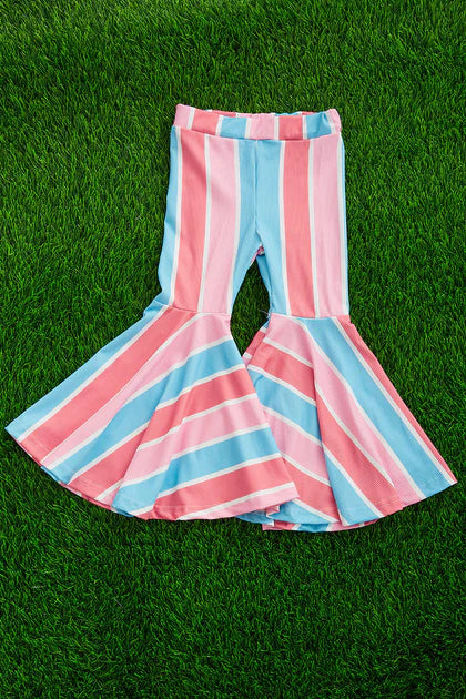 Girls Multi-Color Stripe Bell Bottoms