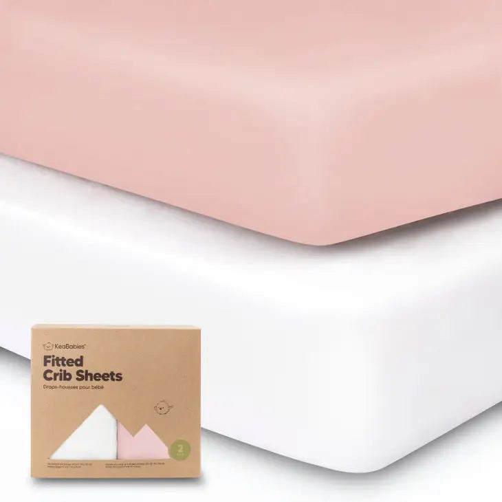 KeaBabies 2-pack Organic Cotton Fitted Crib Sheet