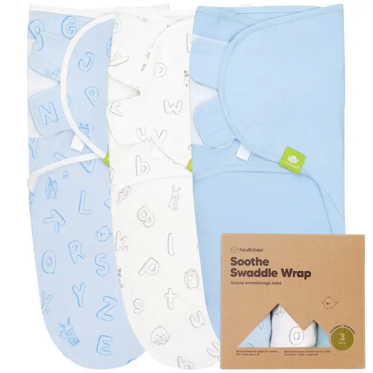 KeaBabies 3-Pack SOOTHE Swaddle Wraps