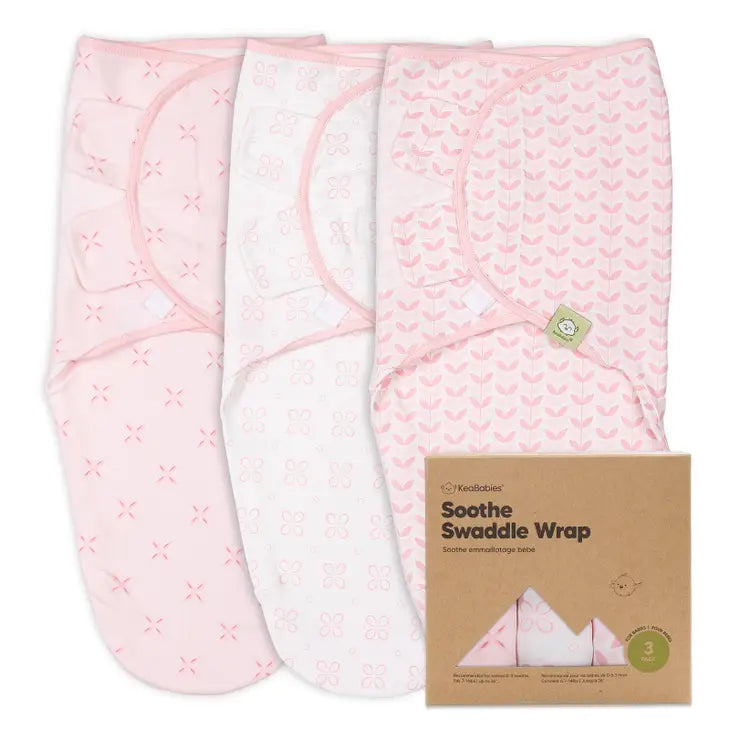 KeaBabies 3-Pack SOOTHE Swaddle Wraps