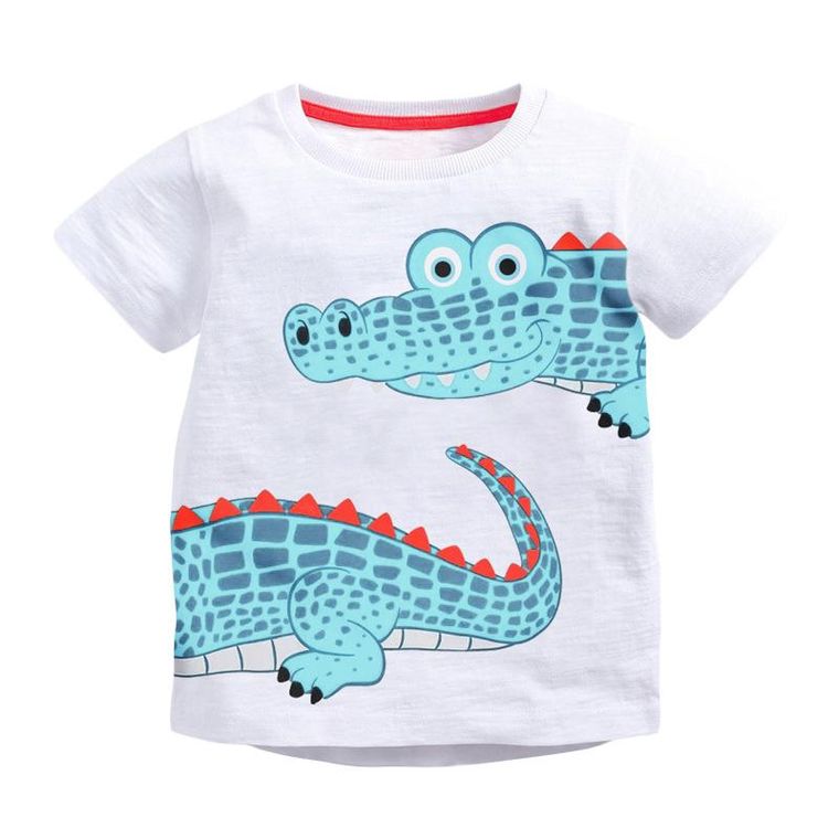 Boys Little Maven White Alligator T-Shirt