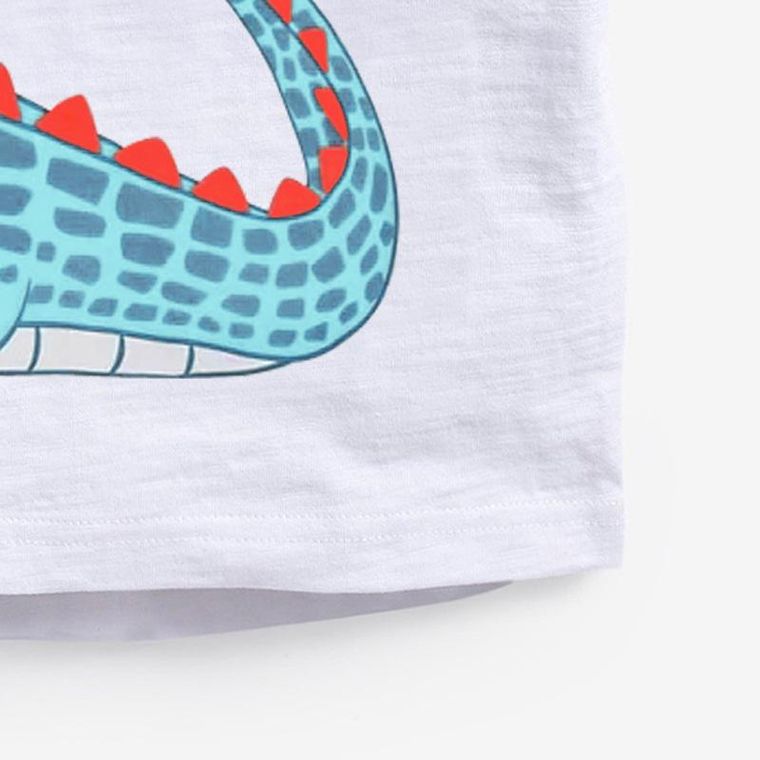 Boys Little Maven White Alligator T-Shirt