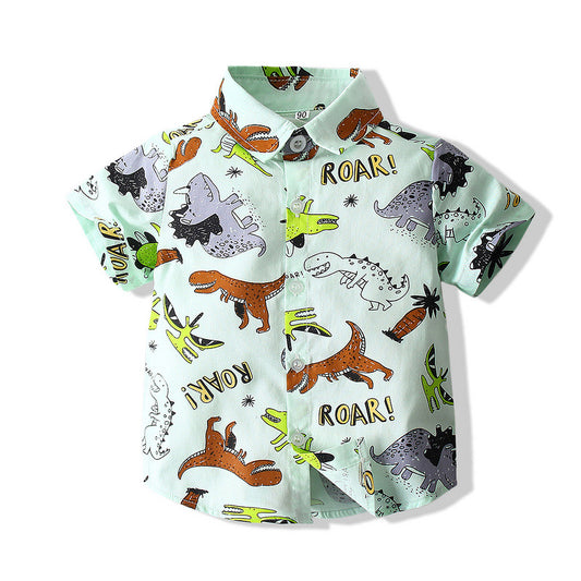 Boys Button Up Shirt - Dinosaurs