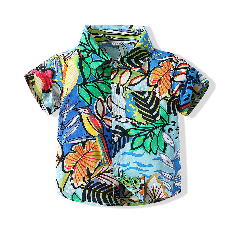 Boys Button Up Shirt - Graffiti