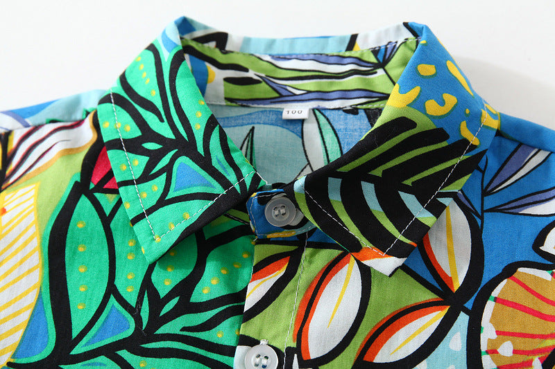 Boys Button Up Shirt - Graffiti