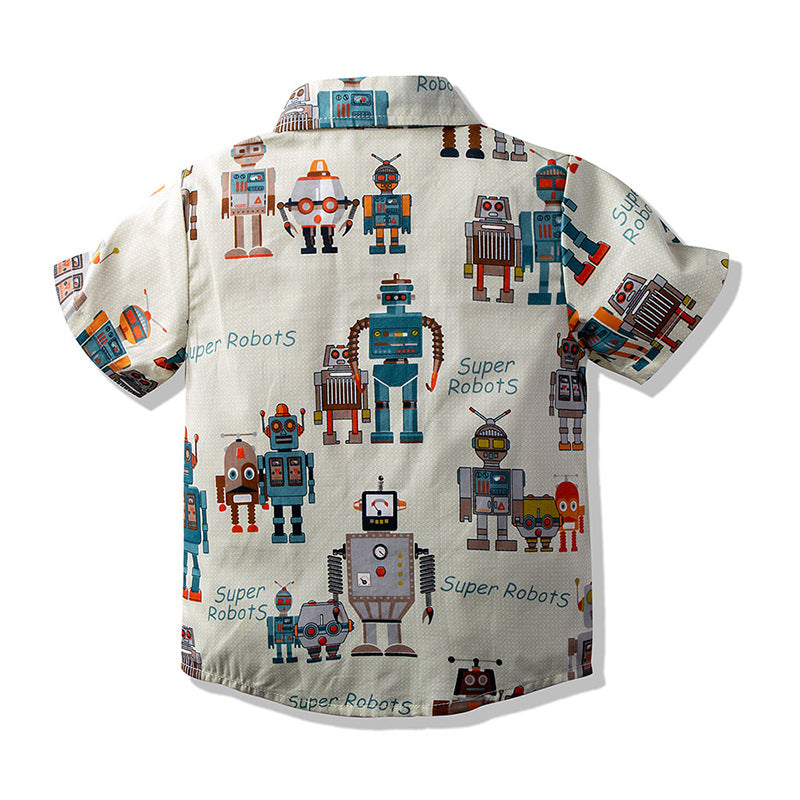 Boys Button Up Shirt - Robots