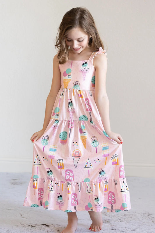 Girls Mila & Rose What's the Scoop Ruffle Maxi Dress