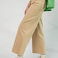 Ladies Easel Button Front Wide Leg Twill Trousers