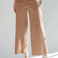 Ladies Easel Button Front Wide Leg Twill Trousers