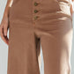 Ladies Easel Button Front Wide Leg Twill Trousers
