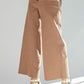 Ladies Easel Button Front Wide Leg Twill Trousers